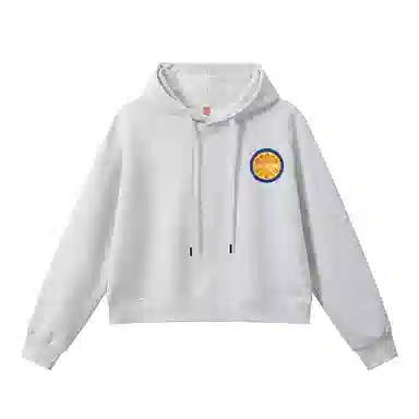 欧迪芬 基础款纯色修身休闲短款连帽外套高腰显瘦棉质上衣舒适柔软卫衣 女款