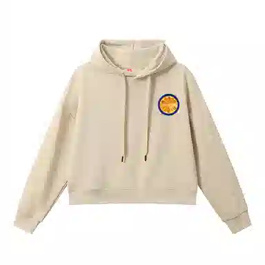 欧迪芬 基础款纯色修身休闲短款连帽外套高腰显瘦棉质上衣舒适柔软卫衣 女款