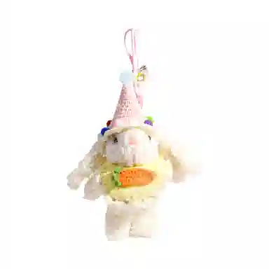 玄唐 多巴胺毛绒可爱小兔公仔玩偶包包挂饰卡通 涤纶 挂件 男女同款情侣款