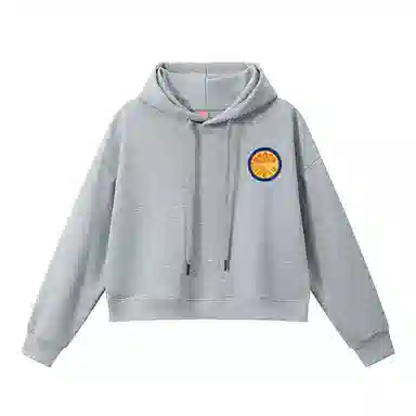 欧迪芬 基础款纯色修身休闲短款连帽外套高腰显瘦棉质上衣舒适柔软卫衣 女款