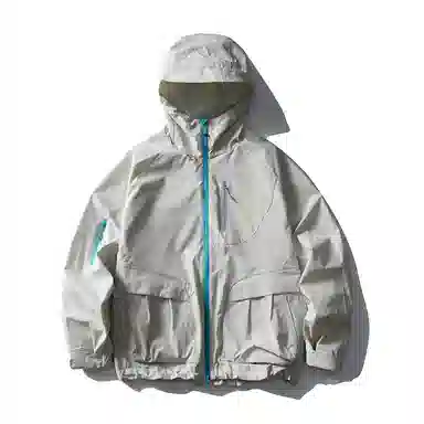 山系户外徒步登山舒适时尚连帽短款外套 冲锋衣 男女同款