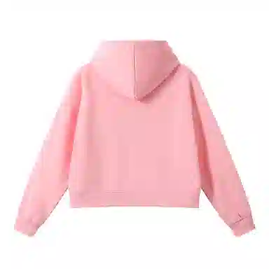 欧迪芬 基础款纯色修身休闲短款连帽外套高腰显瘦棉质上衣舒适柔软卫衣 女款