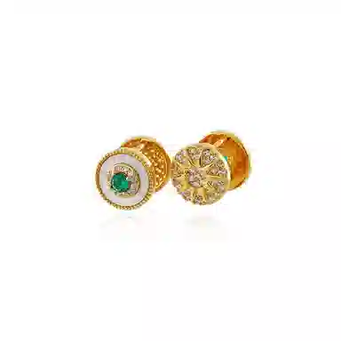 尚先生 高级感耳扣轻奢宫廷风时尚耳环简约天然白贝百搭 铜锆石 耳饰 女款