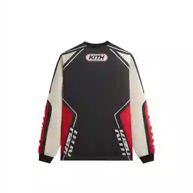 KITH FW25 Moto Mesh Donovan V-Neck Long Sleeve Tee