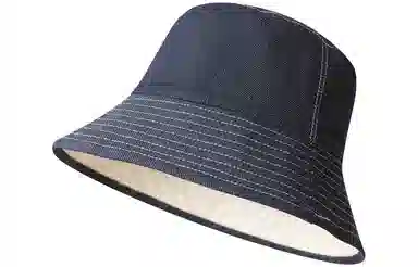 优幽兰 日系复古双面可戴牛仔防晒帽女简约高级感显脸小百搭水桶帽纯色休闲遮阳防紫外线盆帽潮 棉  渔夫帽 女款