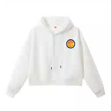 欧迪芬 基础款纯色修身休闲短款连帽外套高腰显瘦棉质上衣舒适柔软卫衣 女款