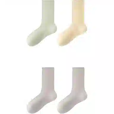 妮轻 蚕丝夏季薄款纯色中筒袜 女款