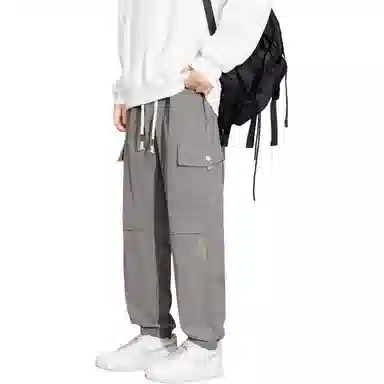 顶峰保罗 美式复古宽松直筒加绒加厚工装长裤无性别主义痞帅潮流百搭秋冬穿搭束脚休闲裤 男女同款