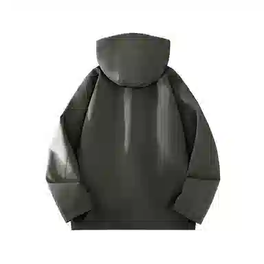 鸭鸭 简约品牌字母纯色拼接宽松休闲连帽户外防水防风羽绒服 男女同款