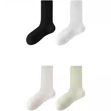 妮轻 蚕丝夏季薄款纯色中筒袜 女款