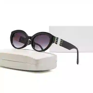 无限兔 高级感防紫外线女款户外海边出行轻奢复古拍照黑色墨镜防晒 太阳眼镜 男女同款情侣款