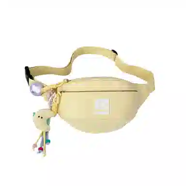 捷朗仕 简约纯色休闲挎包 尼龙 胸包 常规 男女同款情侣款 米白/黑色/粉红/黄色/蓝色