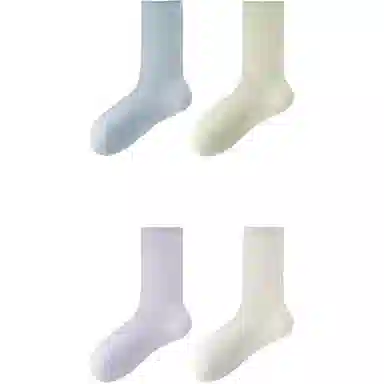 妮轻 蚕丝夏季薄款纯色中筒袜 女款