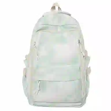 單倉 时尚小众扎染高颜值书包背包初高中学生大容量轻便潮流旅行耐磨 尼龙 双肩包 常规 男女同款情侣款 黑色/绿色/蓝色/粉色