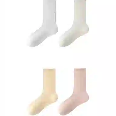 妮轻 蚕丝夏季薄款纯色中筒袜 女款