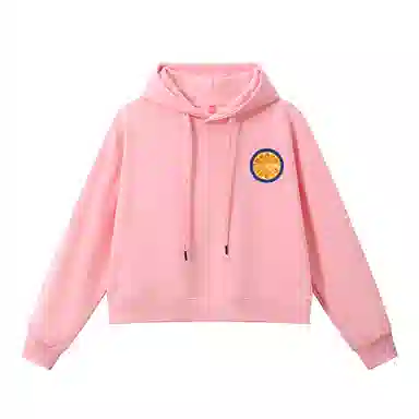 欧迪芬 基础款纯色修身休闲短款连帽外套高腰显瘦棉质上衣舒适柔软卫衣 女款