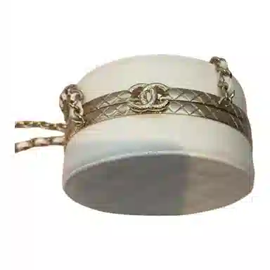 CHANEL Round Flap Bag White