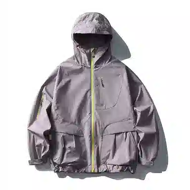 山系户外徒步登山舒适时尚连帽短款外套 冲锋衣 男女同款