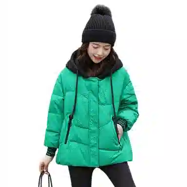 鸭鸭 秋冬季面包服保暖女短款小个子连帽宽松时尚保暖外套羽绒服 女款