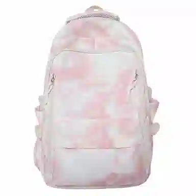 單倉 时尚小众扎染高颜值书包背包初高中学生大容量轻便潮流旅行耐磨 尼龙 双肩包 常规 男女同款情侣款 黑色/绿色/蓝色/粉色