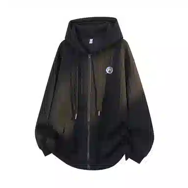 曼城 纯色简约美式复古基础款高级感慵懒风宽松休闲舒适百搭日常通勤无性别主义学院风情侣款抽绳连帽卫衣 男女同款