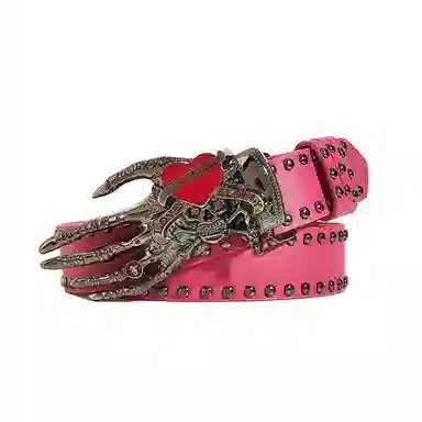 JKEM Y2K Skull Heart Belt