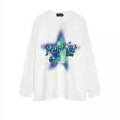 Deng Da Miao Star Print Oversize Long Sleeve Tee