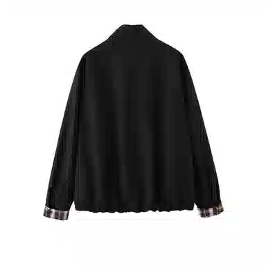 云妃秀 大码女装外套时尚休闲宽松显瘦遮肉胖妹妹格纹立领夹克秋季 女款