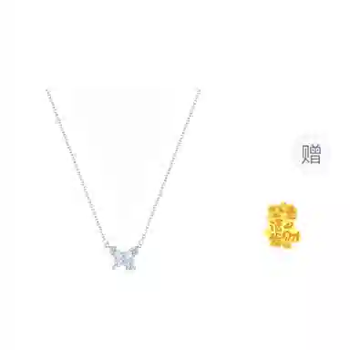 【S999纯银足银】 百利金 星光蝴蝶 闪耀璀璨灵动气质优雅浪漫精致轻奢时尚百搭小众设计夜光吊坠锁骨链#好运 琉璃 项链 男女同款情侣款