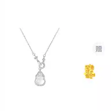 【足银纯银S999】 百利金 招财福禄 国潮新中式平安纳福顺遂如意简约精致优雅气质小众设计葫芦锁骨链#好运 玉髓 项链 男女同款情侣款