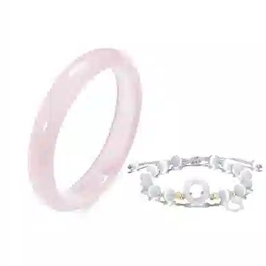 【999足银吸金招财猫】 岁月静好 星光粉月老赐福平安扣手饰一步一响萌趣甜美蝴蝶结森系在逃公主樱花粉手饰#好运 琉璃 手镯 男女同款情侣款