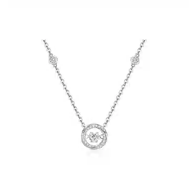 【999足银|原创首发】 凤祥囍事 老凤祥 莫比乌斯跳动的心 爱意循环爆闪吊坠锁骨链 女朋友闺蜜纪念日周年礼精美礼盒#好运 纯银 项链 女款