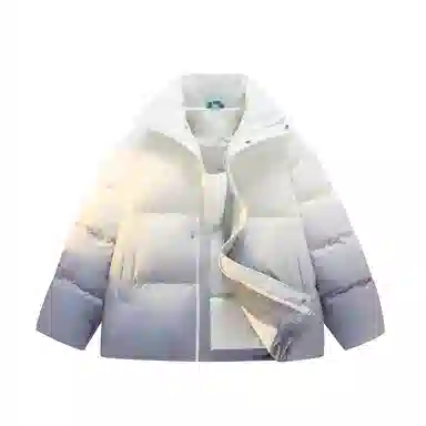 鸭鸭 云朵泡芙美式复古简约高街纯色基础宽松休闲低饱和多巴胺面包棉服保暖加厚百搭立领羽绒服 女款