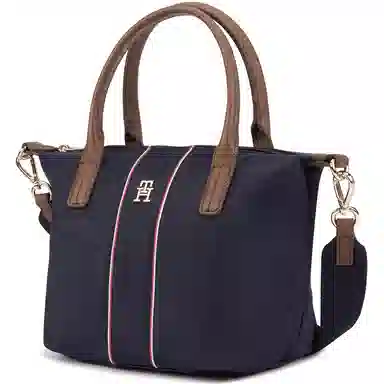 Tommy Hilfiger Metal Letter Colorblock Crossbody Tote Navy