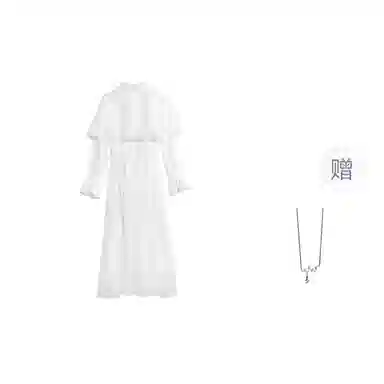 识恩 女量产型斗篷蕾丝修身网纱长裙纱裙长袖连衣裙 女款