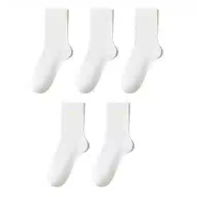 亲相见 纯棉防臭吸汗透气纯色中筒袜 女款