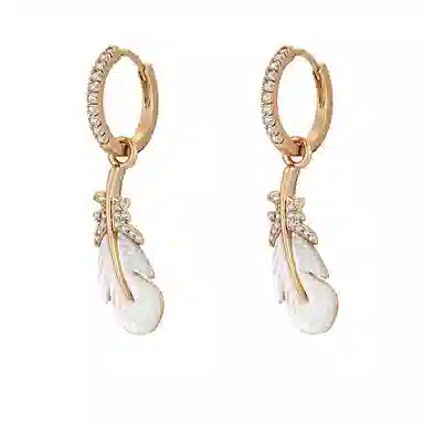 一撇一捺 羽光贝语系列金羽幻光 合金 耳饰 女款 金色