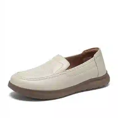 足力健 皮鞋 合成革牛剖层革 轻便舒适 柔软透气 低帮设计 防滑耐磨 优雅百搭 简约大方 女士休闲单鞋 女