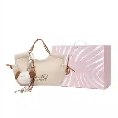 稻草人 高级感可爱挂件时尚潮流百搭小众实用 聚氨酯革 单肩斜挎包手提包 常规 女款 蓝色/米杏