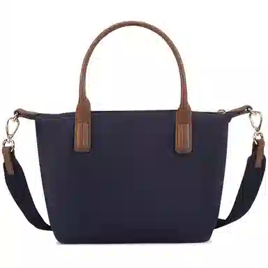 Tommy Hilfiger Metal Letter Colorblock Crossbody Tote Navy