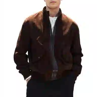 丹宁哲学 灯芯绒纹理新西兰绵羊皮哈灵顿皮衣 男款