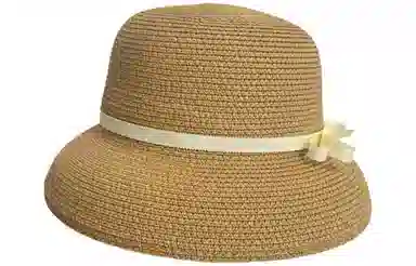 优幽兰 复古赫本风蝴蝶结礼帽时尚百搭夏季遮阳防晒帽气质优雅盆帽度假风海边显脸小草帽潮#好运 纤维素材料 渔夫帽 女款