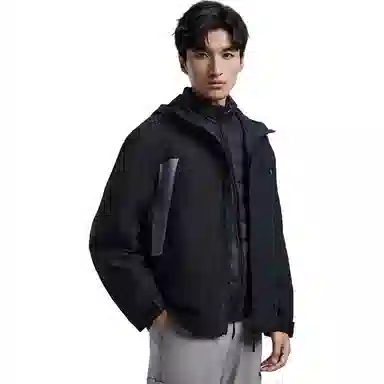 鸭鸭 可拆卸内胆外套短款连帽现代风羽绒服 男女同款