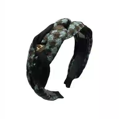 蒙妮 高颅顶千鸟格麻花带宽边头箍 亚克力/布艺 发箍 女款