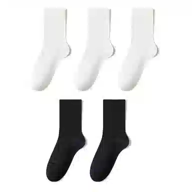 亲相见 纯棉防臭吸汗透气纯色中筒袜 女款