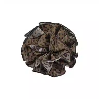 芒果饰品 复古豹纹花朵香蕉夹 布艺 发夹 女款