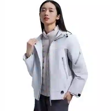 鸭鸭 可拆卸内胆外套短款连帽现代风羽绒服 男女同款