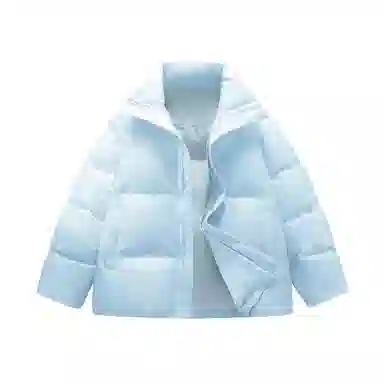 鸭鸭 云朵泡芙美式复古简约高街纯色基础宽松休闲低饱和多巴胺面包棉服保暖加厚百搭立领羽绒服 女款