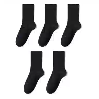 亲相见 纯棉防臭吸汗透气纯色中筒袜 女款