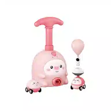 咕轹 动物空气动力车会飞的小猪打气球 过家家玩具